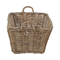Grey Kubu Rattan Rectangular Storage Basket Large