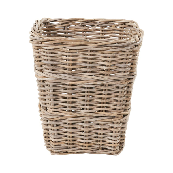 Grey Kubu Rattan Square Waste Paper Bin