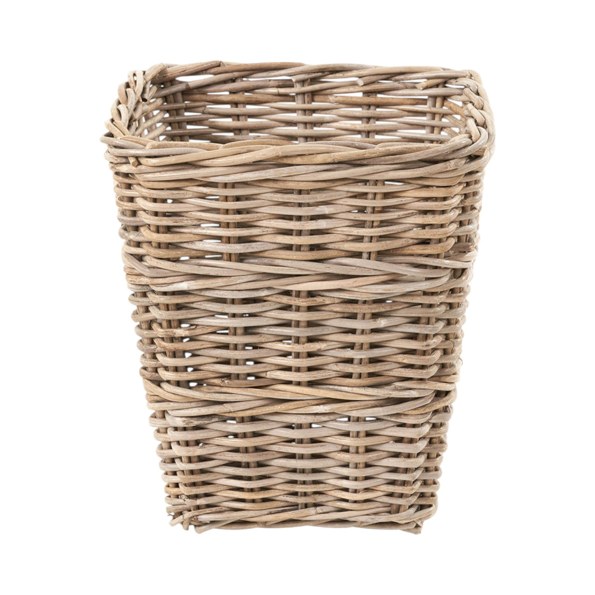 Grey Kubu Rattan Square Waste Paper Bin