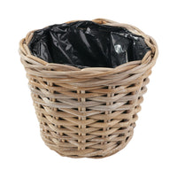 Indoor Outdoor Grey Kubu Rattan Round Basket Planter