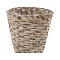 Grey Kubu Rattan Round Storage Basket with Square Base