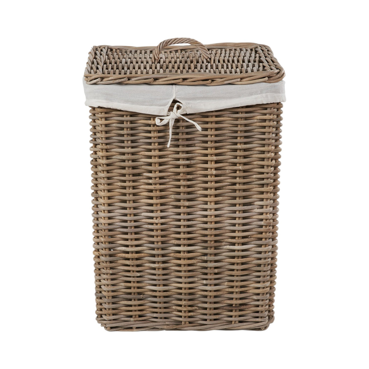 Gray Rattan Linen Set of 2 Grey Kubu Rattan Square Linen Baskets | Red Hamper