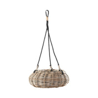 Indoor Outdoor Grey Kubu Rattan Hanging Basket