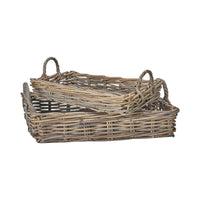 Set of 2 Grey Kubu Basket Trays