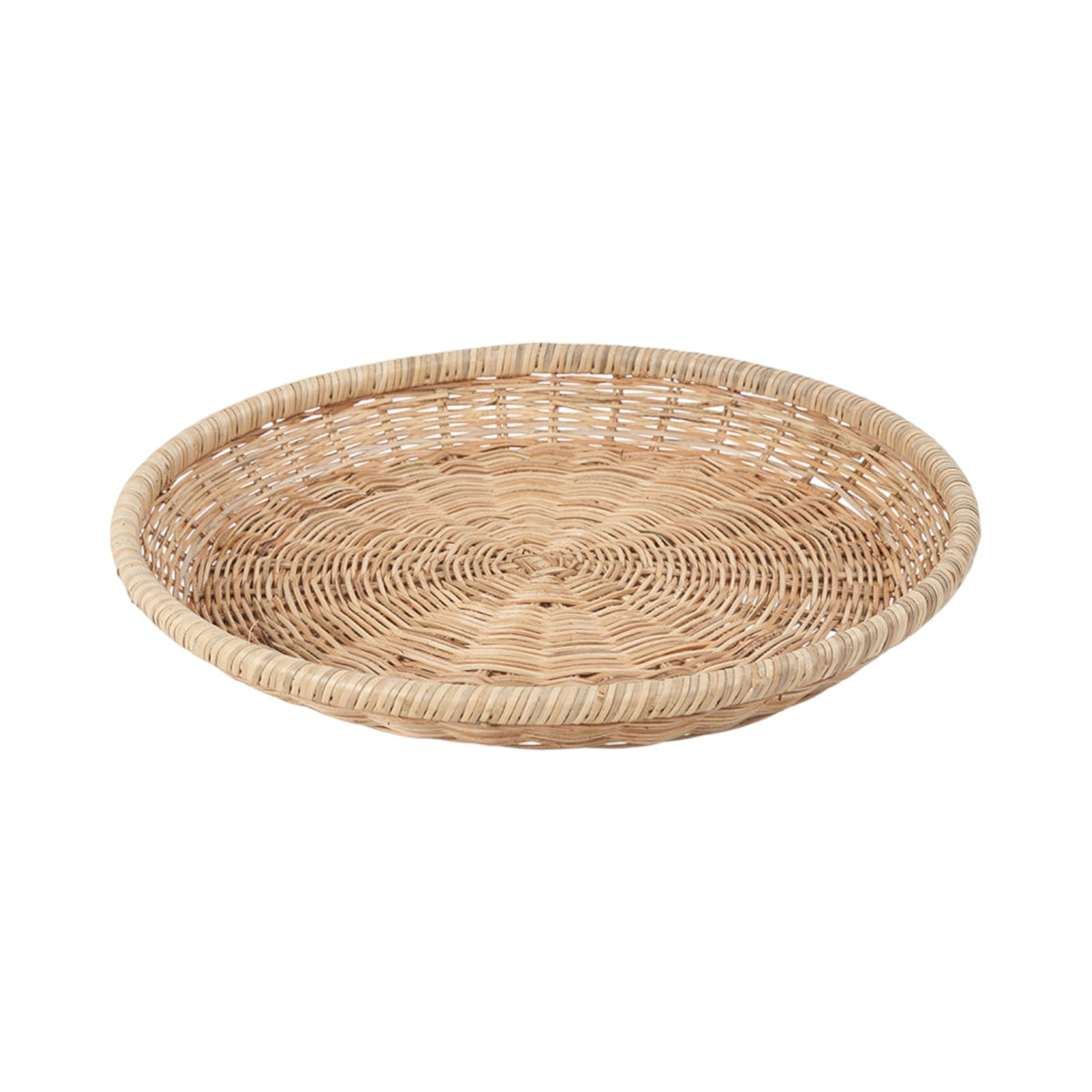 Natural Rattan Round Basket Tray