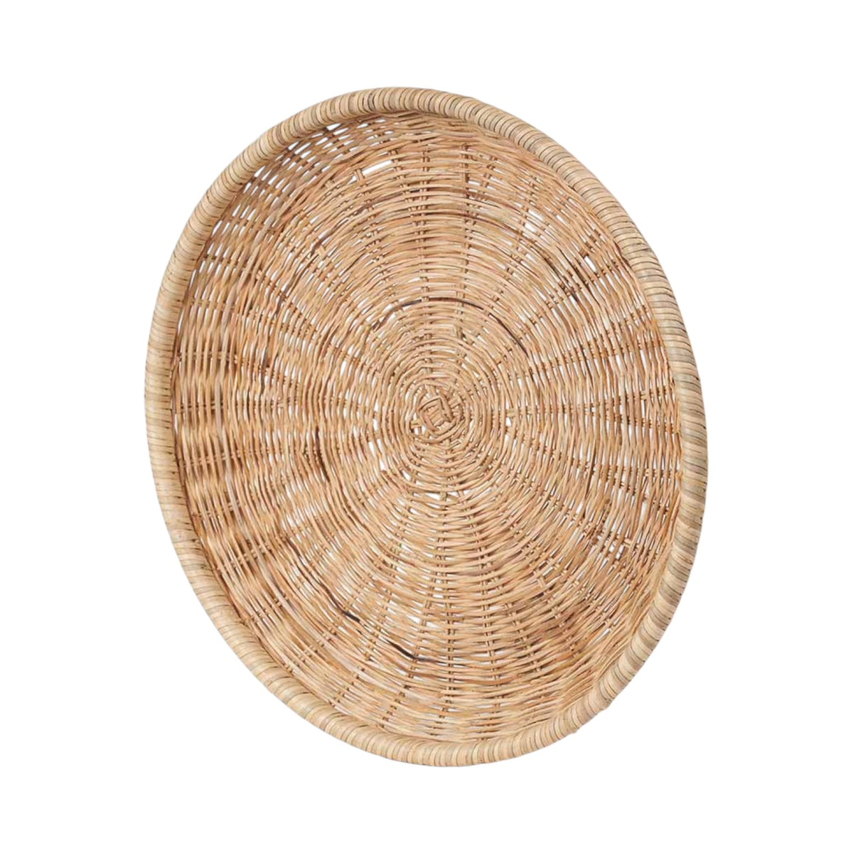 Natural Rattan Round Basket Tray