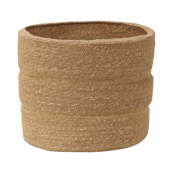 Seagrass Natural Ribbed Basket