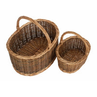 Unlined Country Oval Wicker Shopping Basket