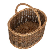 Unlined Country Oval Wicker Shopping Basket
