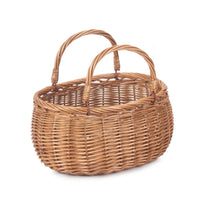 Light Steamed Swing Handled Coracle Wicker Shopping Basket