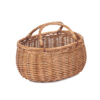 Light Steamed Swing Handled Coracle Wicker Shopping Basket