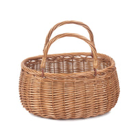 Light Steamed Swing Handled Coracle Wicker Shopping Basket