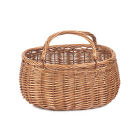 Light Steamed Swing Handled Coracle Wicker Shopping Basket
