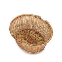 Unlined Double Steamed Wicker Shopping Basket With Swing Handles