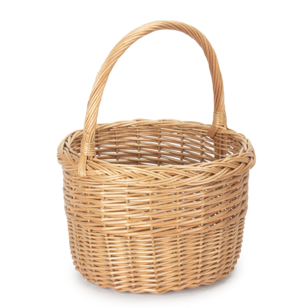 Red Hamper Wicker Round Orchard Shopping Basket