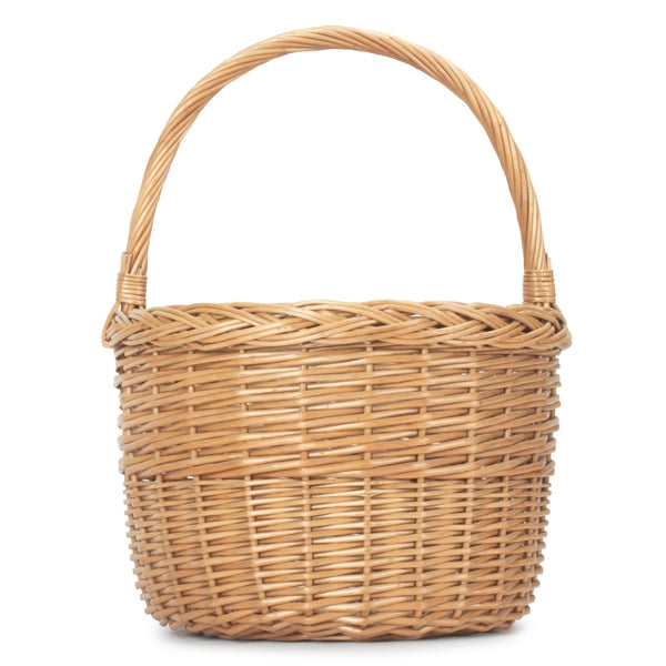 Red Hamper Wicker Round Orchard Shopping Basket