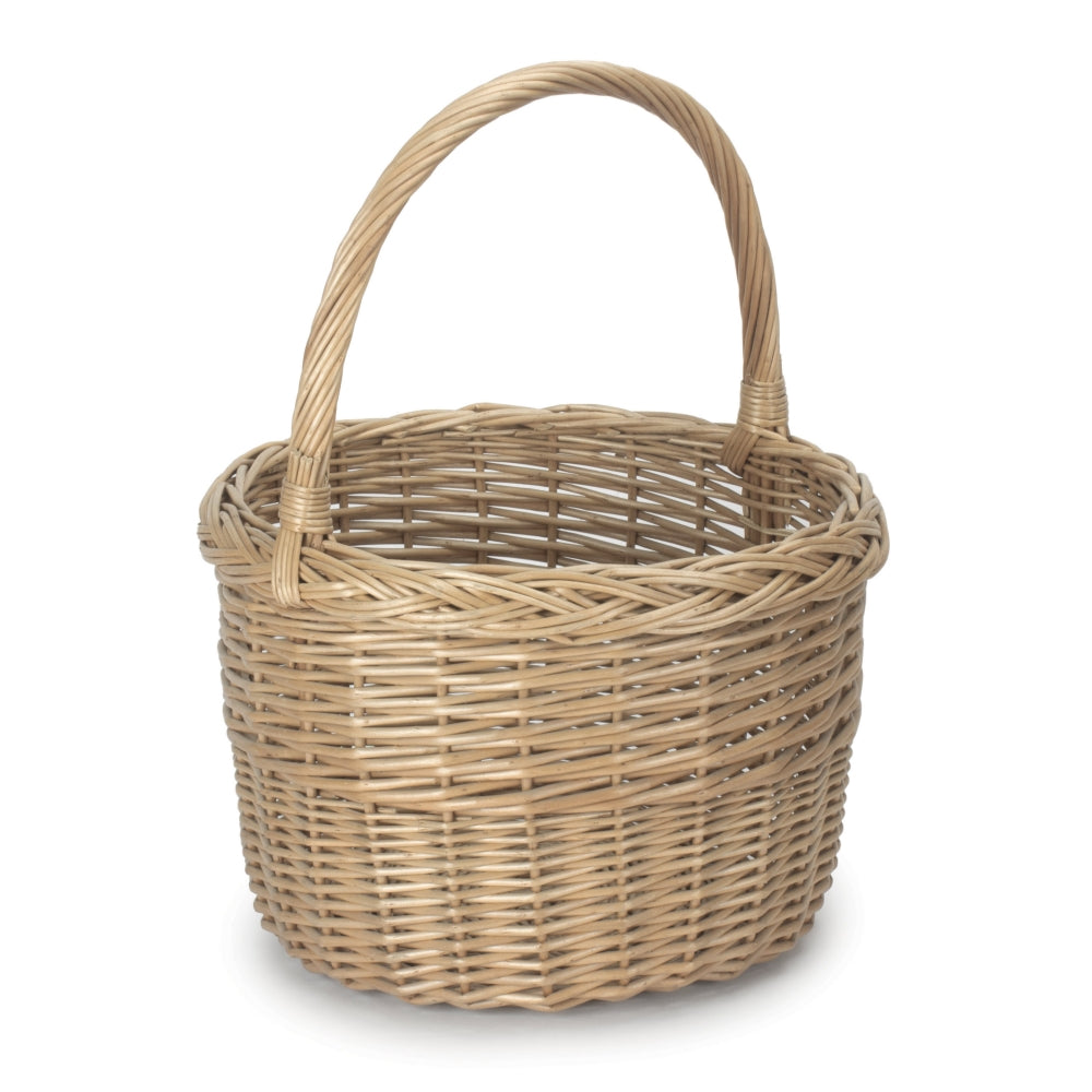 Red Hamper Wicker Round Orchard Shopping Basket