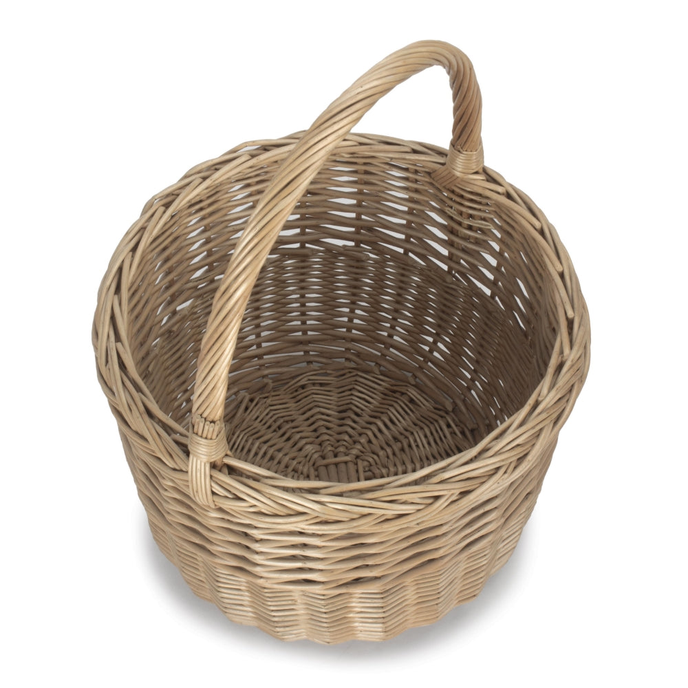 Red Hamper Wicker Round Orchard Shopping Basket