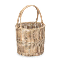 Red Hamper Wicker Round Upright Kindling Shopping Basket