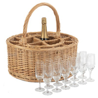 Garden Picnic Basket Complete with 12 Glasses