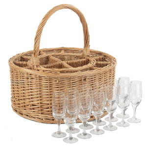 Garden Picnic Basket Complete with 12 Glasses