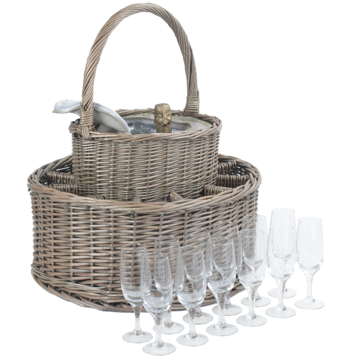 Red Hamper Chilled Drinks Picnic Basket