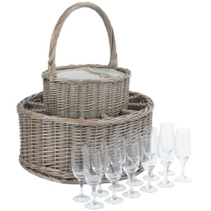 Red Hamper Chilled Drinks Picnic Basket