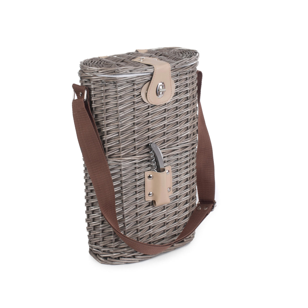 Red Hamper 5 Bottle Willow Insulated Bottle Carrier
