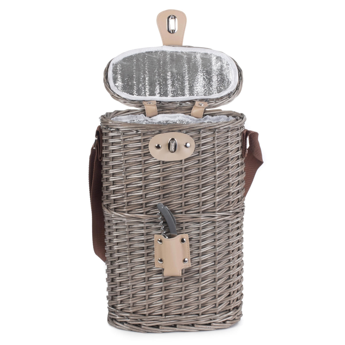 Red Hamper 7 Bottle Willow Insulated Bottle Carrier
