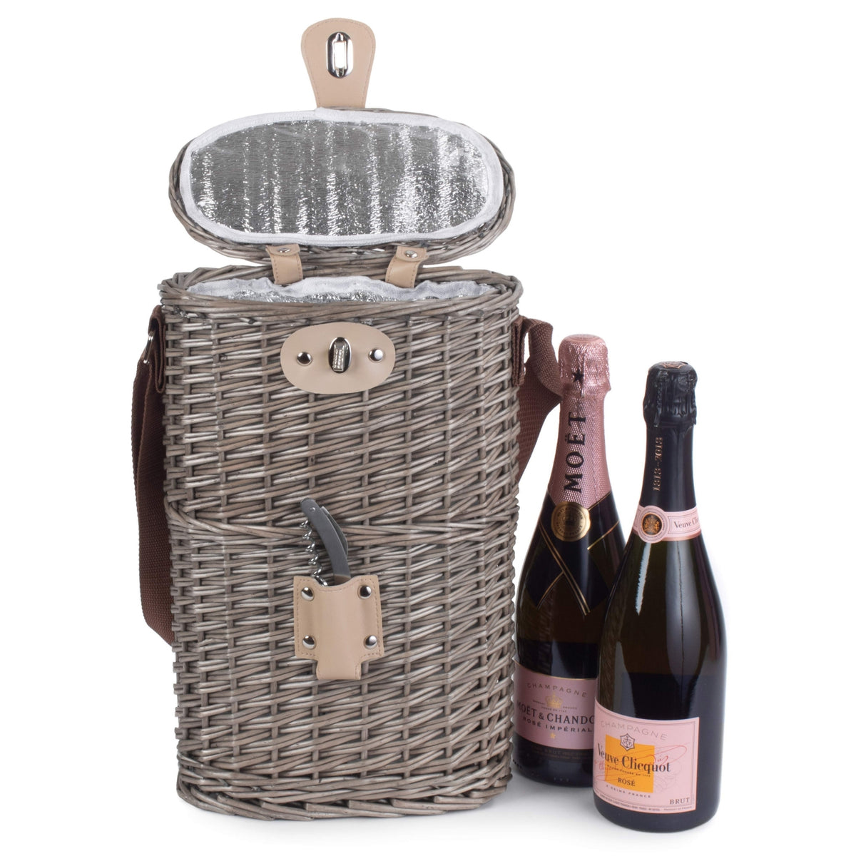 Red Hamper 8 Bottle Willow Insulated Bottle Carrier