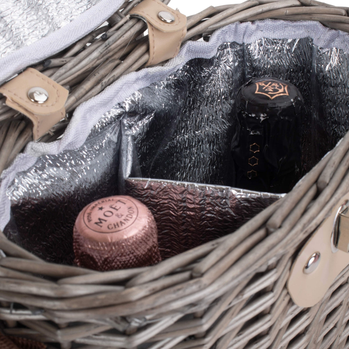 Red Hamper 9 Bottle Willow Insulated Bottle Carrier