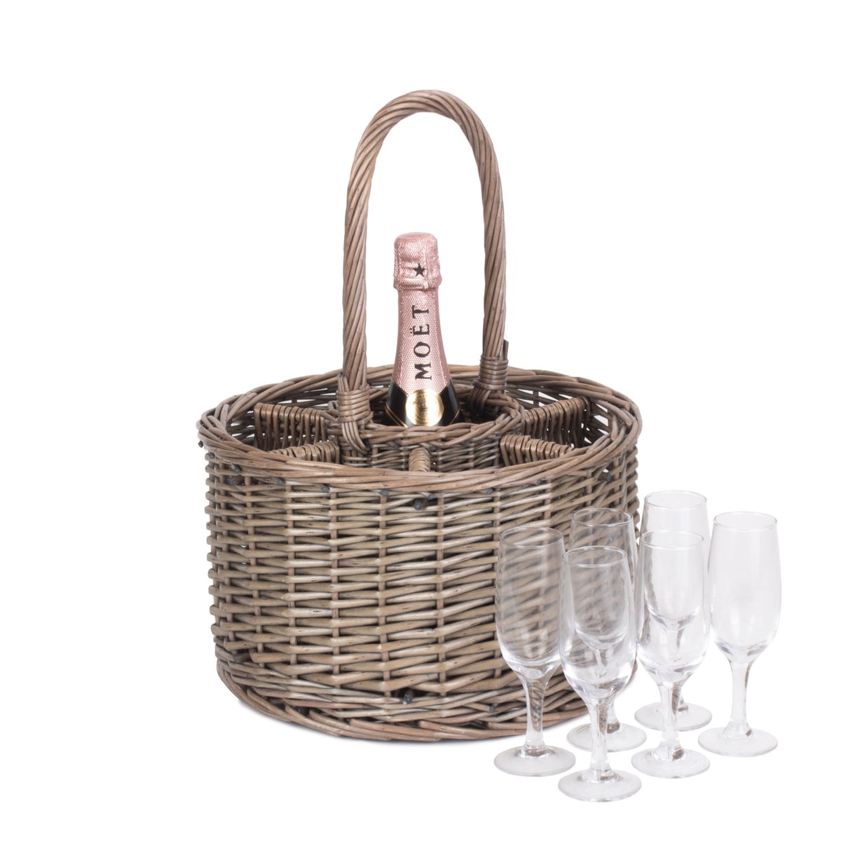 Red Hamper Special Event Basket Wicker Basket Wine Glasses