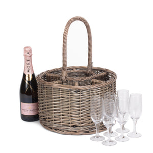 Red Hamper Special Event Basket Wicker Basket Wine Glasses