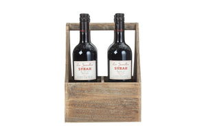 Red Hamper Oak Effect Wooden Carrier