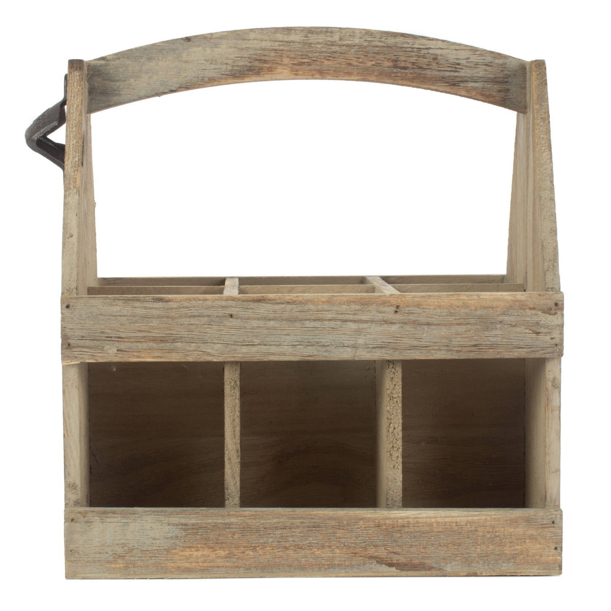 Red Hamper Oak Effect Wooden Carrier