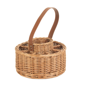 Red Hamper Round Wicker Whisky Celebration Drinks Carrier