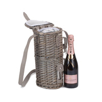 Red Hamper Single Bottle and 2 Cartridge Glass Carrier With Shoulder Strap