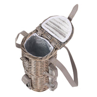 Red Hamper Single Bottle and 2 Cartridge Glass Carrier With Shoulder Strap