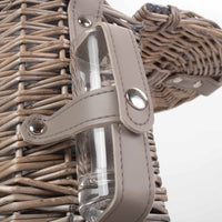 Red Hamper Single Bottle and 2 Cartridge Glass Carrier With Shoulder Strap