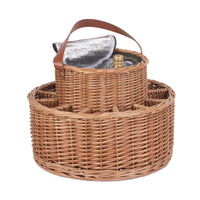 Green Tweed Chilled Wicker Garden Party Basket