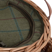 Green Tweed Chilled Wicker Garden Party Basket