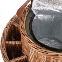 Green Tweed Chilled Wicker Garden Party Basket