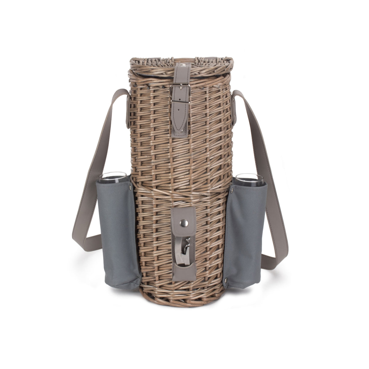 Red Hamper Single Bottle and 2 Champagne Glass Carrier With Shoulder Strap