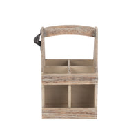 Red Hamper Oak Effect 4 Beer Bottle Carrier with Bottle Opener