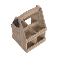 Red Hamper Oak Effect 4 Beer Bottle Carrier with Bottle Opener