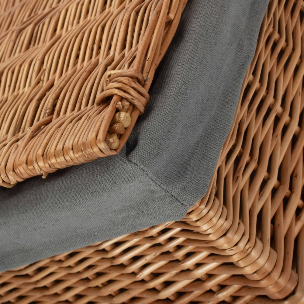 Red Hamper Light Steamed Cotton Lined Storage Basket