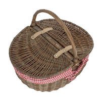 Panier de pique-nique ovale gris antique