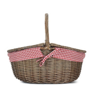Panier de pique-nique ovale gris antique