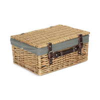 Red Hamper Wicker Buff Picnic Basket