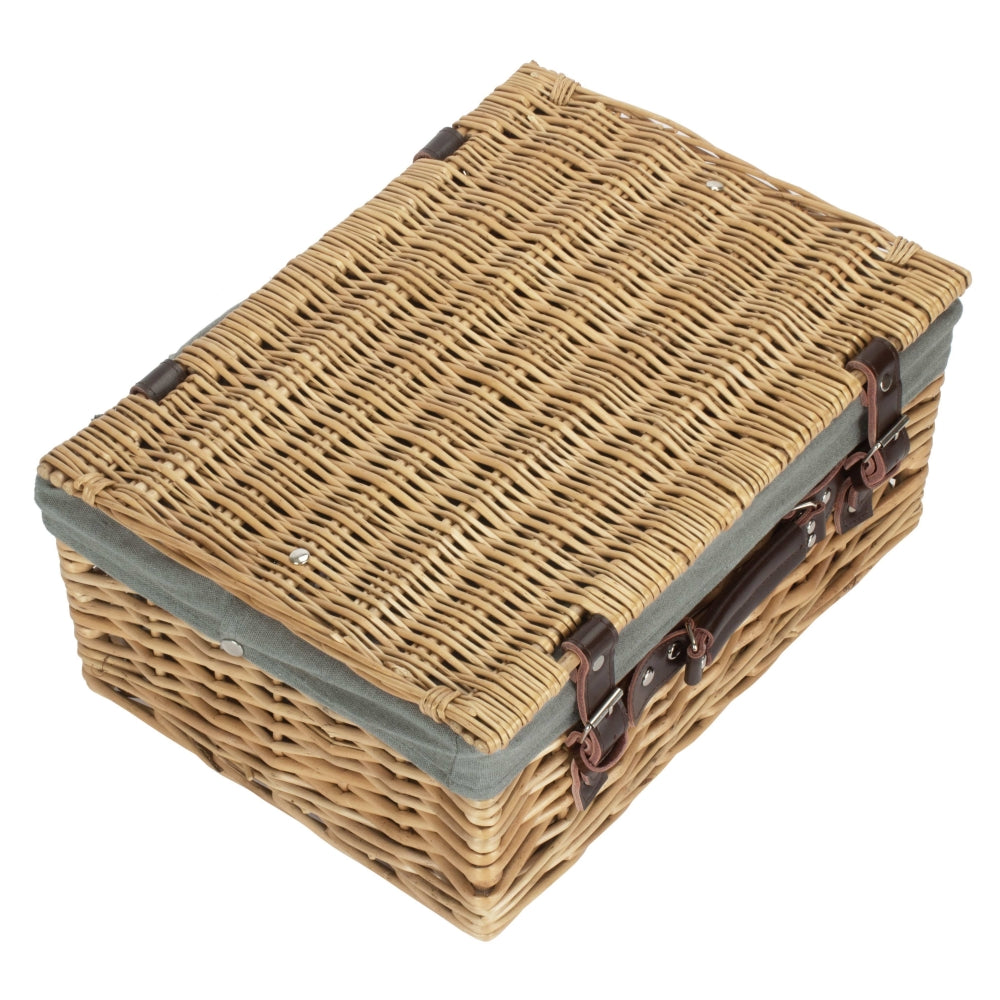 Red Hamper Wicker Buff Picnic Basket